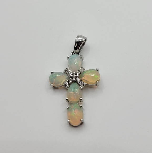 Ross simons Jewelry - Sterling Silver Ross Simons Welo Opal Large Cross Pendant